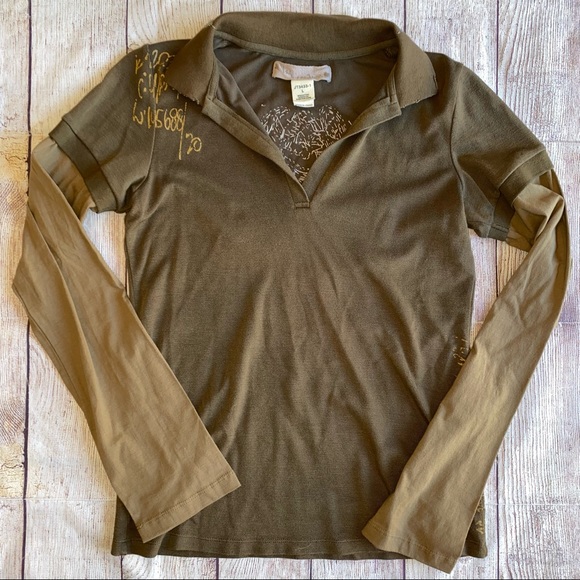 Yay Couture Large Long Sleeve Shirt Extensive Beading&Distressing EUC - Picture 1 of 10